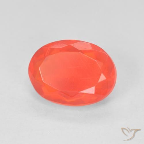 1.84 ct Red Fire Opal Stone, Natural Fire Opal in Oval Facet Shape for Sale
