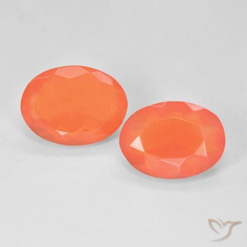 2.19 ctw Orange Fire Opal Stones, Natural Fire Opal in Oval Facet Shape for Sale