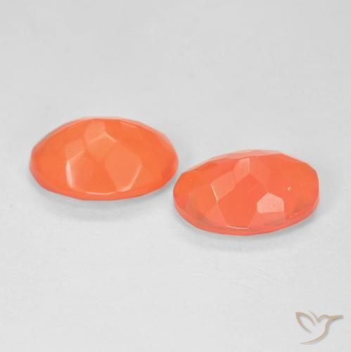 Fire Opal Gemstones in 9.9 x 7.4 mm Size for Sale, Fire Opal Stones in Bright Orange Color
