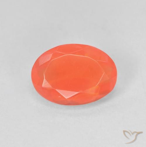0.88ct Natural Bright Orange Fire Opal, Oval, Transparent