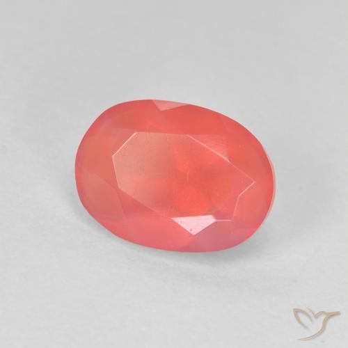 1.25 ct Orange Fire Opal Stone, Natural Fire Opal in Oval Facet Shape for Sale