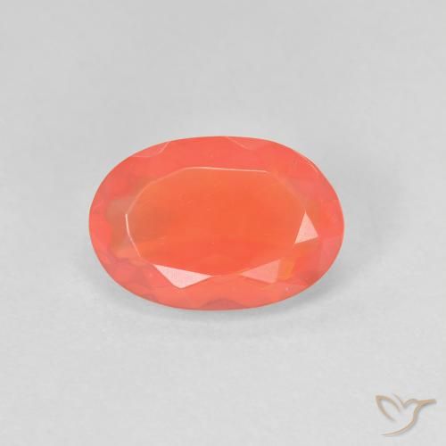 1.03ct Natural Bright Orange Fire Opal, Oval, Transparent