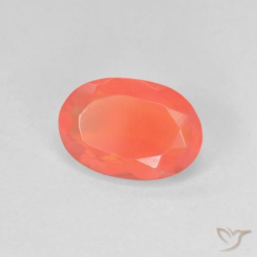 1.03 ct Orange Fire Opal Stone, Natural Fire Opal in Oval Facet Shape for Sale