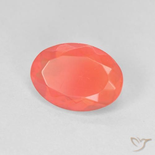 1.58 ct Orange Fire Opal Stone, Natural Fire Opal in Oval Facet Shape for Sale