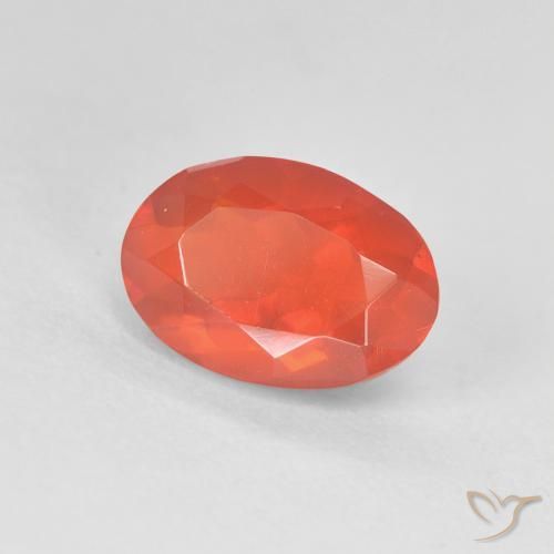 1.29 ct Orange Fire Opal Stone, Natural Fire Opal in Oval Facet Shape for Sale