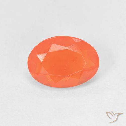 0.66ct Natural Bright Orange Fire Opal, Oval, Transparent
