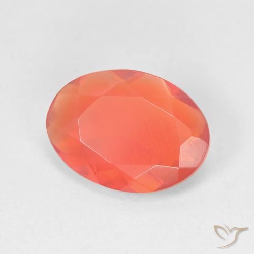 1.73 ct Orange Fire Opal Stone, Natural Fire Opal in Oval Facet Shape for Sale