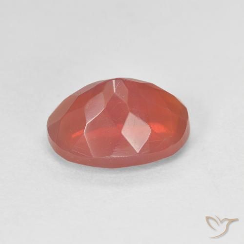 Fire Opal Gemstone in 10.3 x 7.5 mm Size for Sale, Fire Opal Stone in Reddish Orange Color