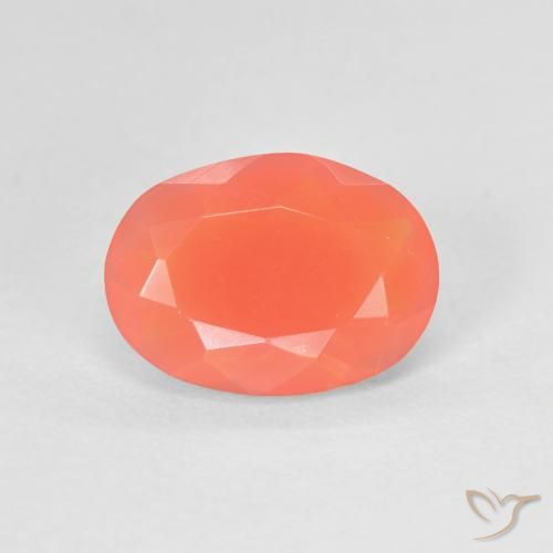 1,17ct Ovale sfaccettato arancione Opale di fuoco dal Messico, Dimension 9,5 x 6,9mm, Natural non trattati Gemstone, Transparent Clarity, 1 piece Opale di fuoco in Arancione brillante Color, Mohs Hardness of 5,5 - 6,5, Photo A