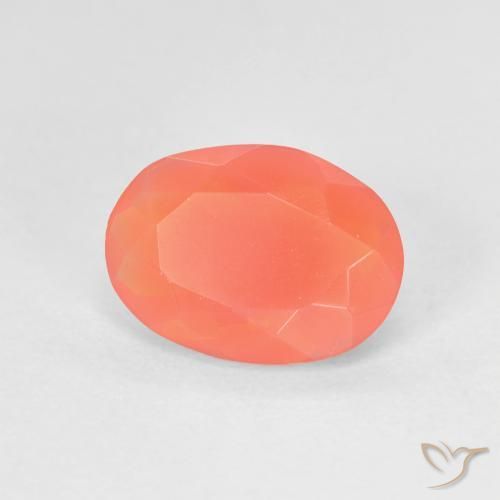 1.17 ct Orange Fire Opal Stone, Natural Fire Opal in Oval Facet Shape for Sale