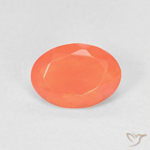 0.55ct Natural Bright Orange Fire Opal, Oval, Transparent