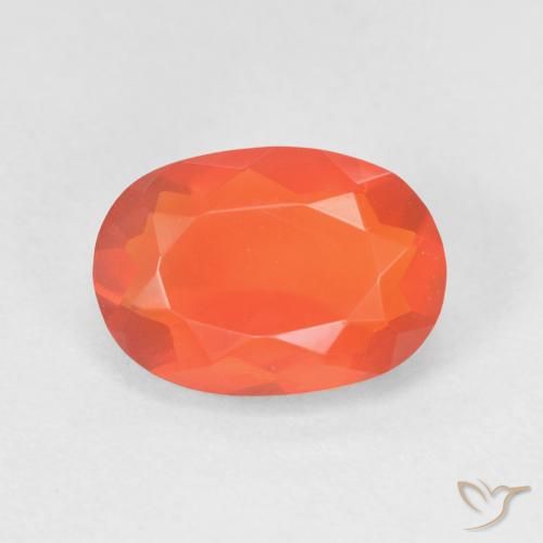 1.47ct Natural Fire Orange Fire Opal, Oval, Transparent