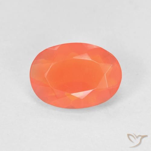 0.82ct Natural Bright Orange Fire Opal, Oval, Transparent