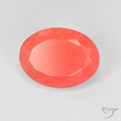 1.93 ct Red Fire Opal Stone, Natural Fire Opal in Oval Facet Shape for Sale