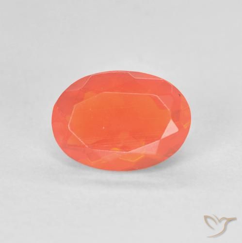 0.88ct Natural Intense Orange Fire Opal, Oval, Transparent
