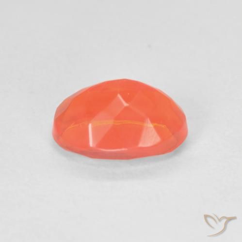 Fire Opal Gemstone in 8 x 6 mm (calibrated) Size for Sale, Fire Opal Stone in Intense Orange Color