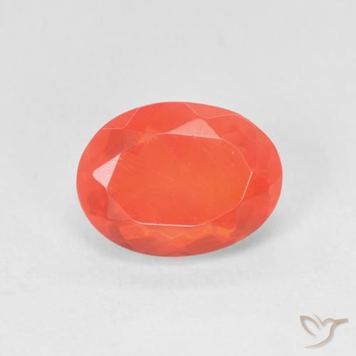 1.43ct Natural Fire Orange Fire Opal, Oval, Transparent, Photo A