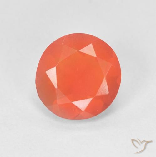 1.13 ct Round Cut Fire Opal, 8.1 mm From Mexico, Photo A
