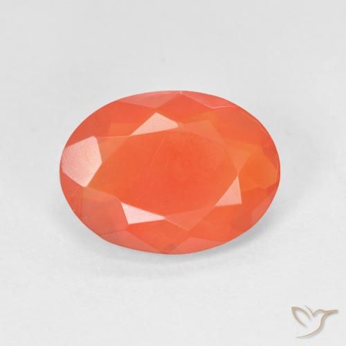 2.10ct Natural Intense Orange Fire Opal, Oval, Transparent