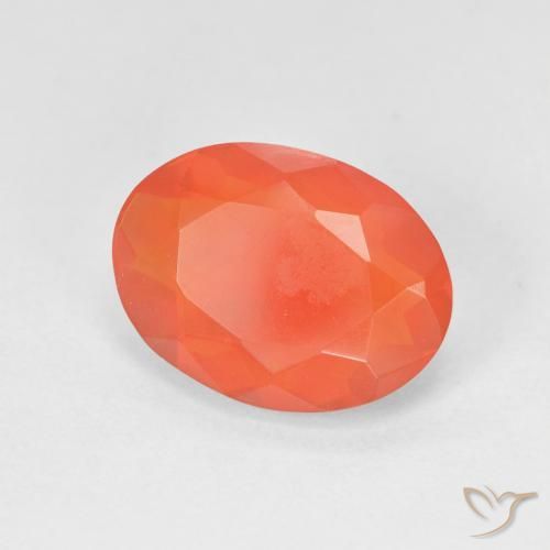 2.10 ct Orange Fire Opal Stone, Natural Fire Opal in Oval Facet Shape for Sale