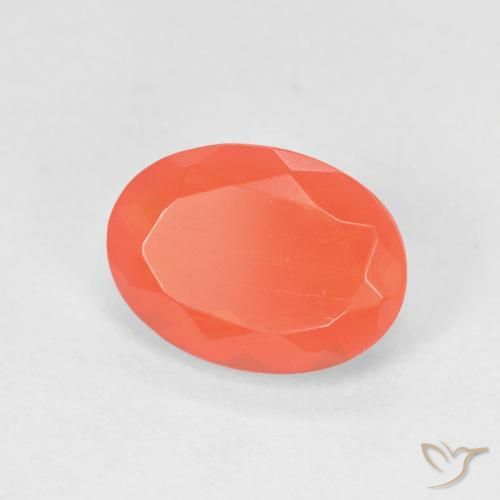 1.28 ct Orange Fire Opal Stone, Natural Fire Opal in Oval Facet Shape for Sale