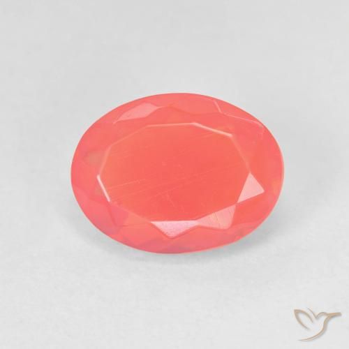 Opale di fuoco 9,4 x 7,1mm arancione Ovale sfaccettato dal Messico, peso di 1,23 ct, gemma naturale non trattati in purezza Transparent, 1 pezzo Opale di fuoco - Colore: Arancione brillante, durezza Mohs di 5,5 - 6,5, Photo A