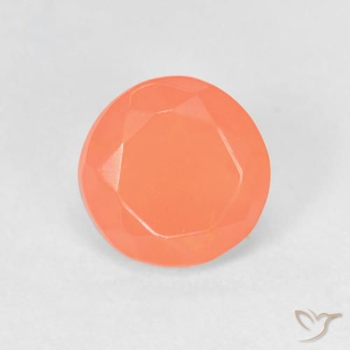 0.64ct Natural Bright Orange Fire Opal, Round, Transparent
