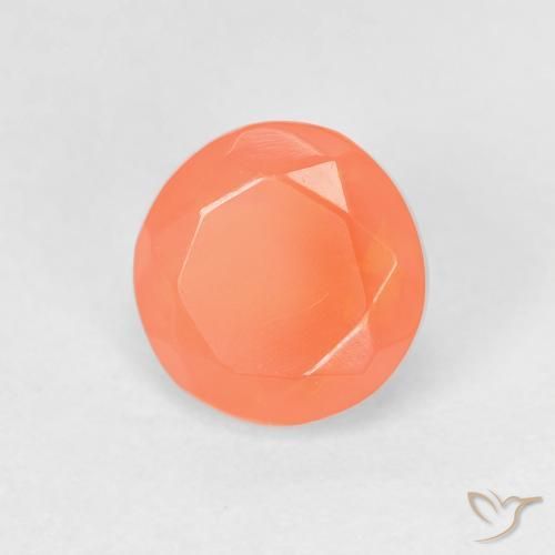 0.64 ct Orange Fire Opal Stone, Natural Fire Opal in Round Facet Shape for Sale