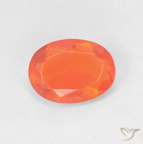 0.79ct Natural Bright Orange Fire Opal, Oval, Transparent