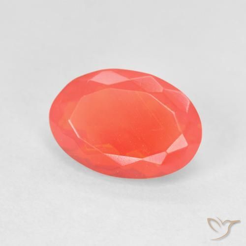 1.27ct Natural Intense Orange Fire Opal, Oval, Transparent