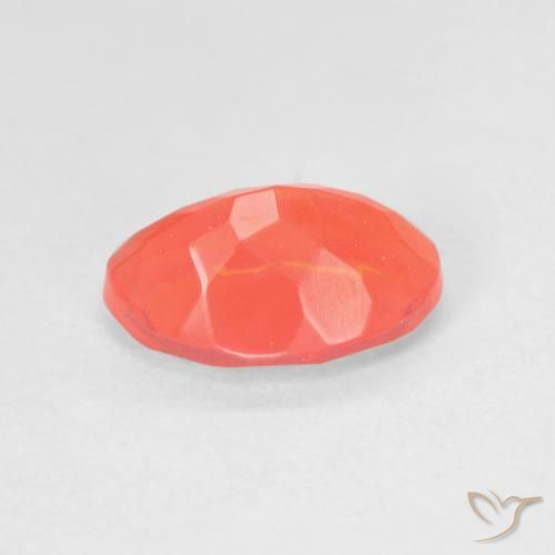 Fire Opal Gemstone in 10 x 7 mm (calibrated) Size for Sale, Fire Opal Stone in Intense Orange Color
