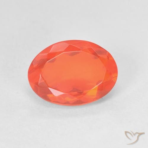 1.48 ct Orange Fire Opal Stone, Natural Fire Opal in Oval Facet Shape for Sale