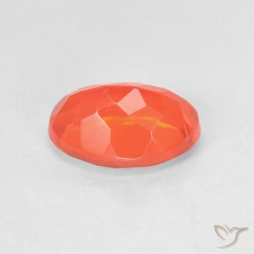 Fire Opal Gemstone in 10 x 7 mm (calibrated) Size for Sale, Fire Opal Stone in Bright Orange Color
