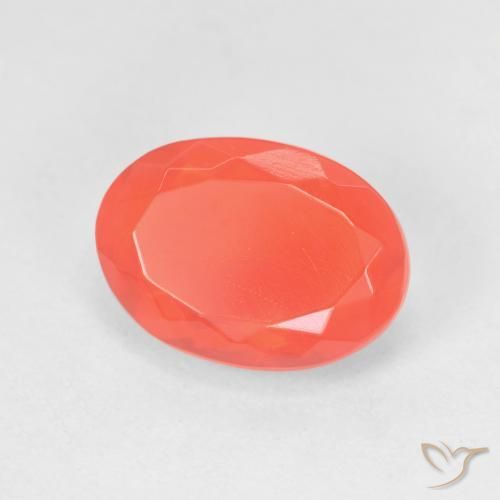2.29 ct Orange Fire Opal Stone, Natural Fire Opal in Oval Facet Shape for Sale