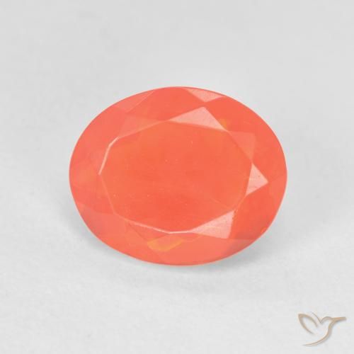 1.62ct Natural Bright Orange Fire Opal, Oval, Transparent