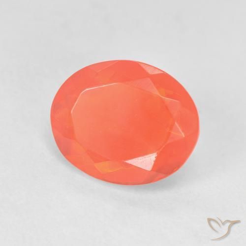 1.62 ct Orange Fire Opal Stone, Natural Fire Opal in Oval Facet Shape for Sale