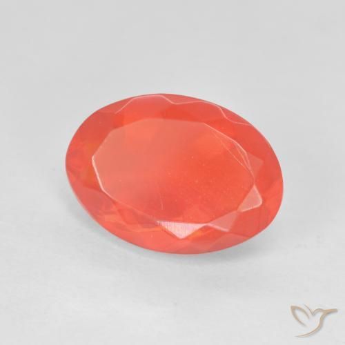 2.71 ct Red Fire Opal Stone, Natural Fire Opal in Oval Facet Shape for Sale