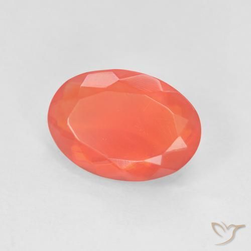 1.78 ct Red Fire Opal Stone, Natural Fire Opal in Oval Facet Shape for Sale