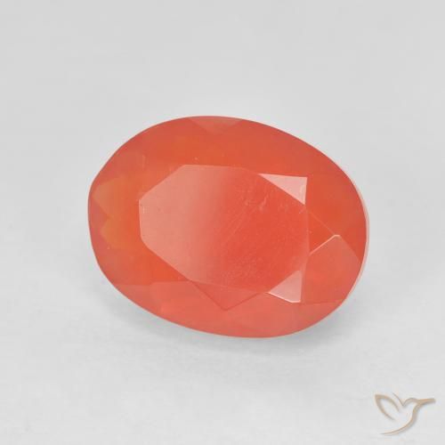 3.10 ct Red Fire Opal Stone, Natural Fire Opal in Oval Facet Shape for Sale