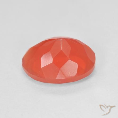 Fire Opal Gemstone in 12.4 x 9.4 mm Size for Sale, Fire Opal Stone in Bright Crimson Red-Orange Color