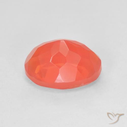 Fire Opal Gemstone in 10.9 x 8.4 mm Size for Sale, Fire Opal Stone in Medium Red Color
