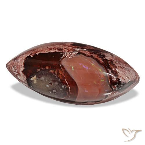 15.89 ct Multicolor Fire Opal Stone, Natural Fire Opal in Marquise Cabochon Shape for Sale
