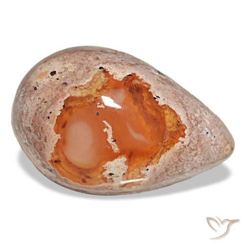 8.64 ct Multicolor Fire Opal Stone, Natural Fire Opal in Pear Cabochon Shape for Sale
