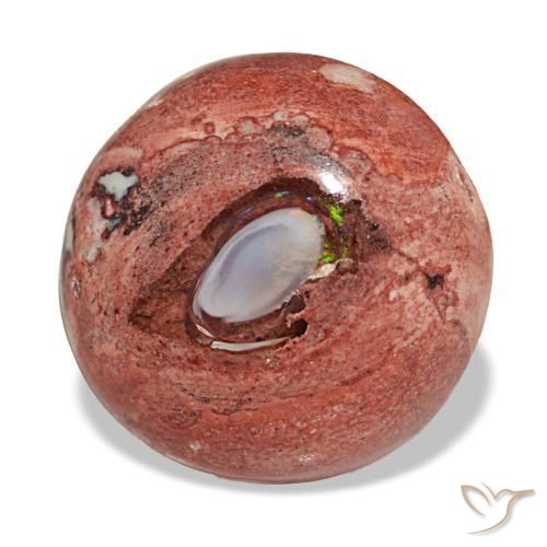 9.08 ct Multicolor Fire Opal Stone, Natural Fire Opal in Round Cabochon Shape for Sale