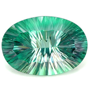 84.68 ct Multicolor Fluorite Gemstone, Fluorite Gem in Oval Concave Cut Shape for Sale.