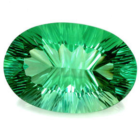 76.90 ct Green Fluorite Gemstone, Fluorite Gem in Oval Concave Cut Shape for Sale.