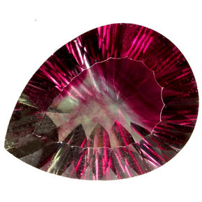 82.17 ct Multicolor Fluorite Gemstone, Fluorite Gem in Pear Concave Cut Shape for Sale.