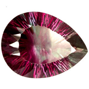 82.17 ct Multicolor Fluorite Stone, Natural Fluorite in Pear Concave Cut Shape for Sale