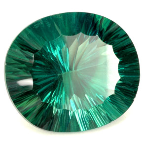 102.90 ct Green Fluorite Stone, Natural Fluorite in Oval Concave Cut Shape for Sale