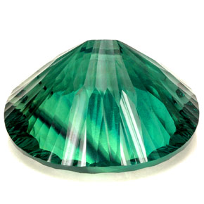 Fluorite Gemstone in 32.5 x 28.6 mm Size for Sale, Fluorite Stone in Electric Bluish Green Color